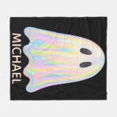 Schattigee Pastel Rainbow Ghost | Esthetisch spook Fleece Deken (Voorkant (Horizontaal))
