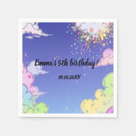 Schattigee Pastel Rainbow Kids Verjaardagsfeest Ge Servet