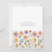 Schattigee Pastel Roze Boho Wilde Bloemen Baby sho Kaart (Achterkant)