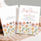 Schattigee Pastel Roze Boho Wilde Bloemen Baby sho Kaart