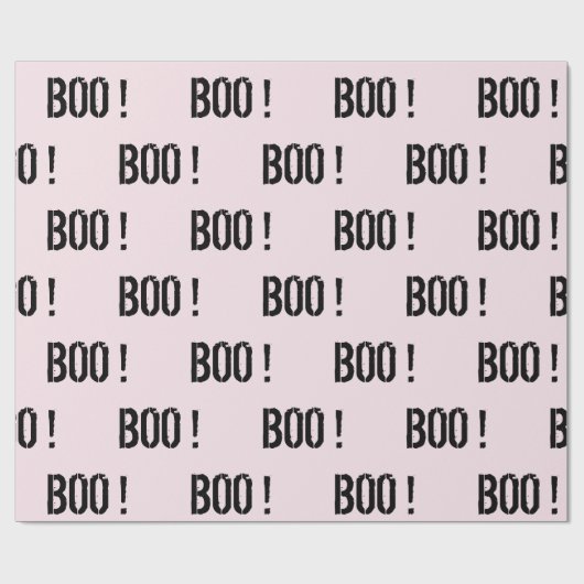 Schattigee pastel roze "BOO!" Halloween Cadeaupapier (Vlak)
