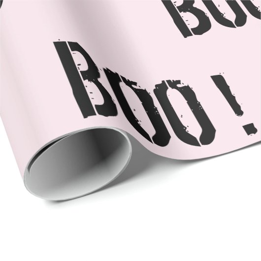 Schattigee pastel roze "BOO!" Halloween Cadeaupapier