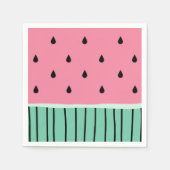 Schattigee pastel roze en groene watermeloen servet (Voorkant)
