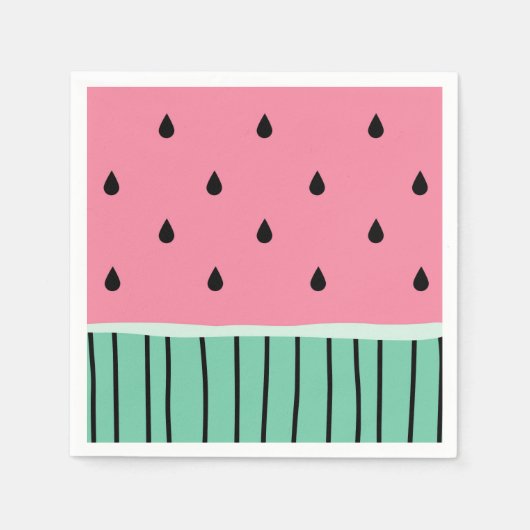 Schattigee pastel roze en groene watermeloen servet (Voorkant)