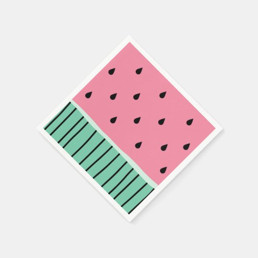 Schattigee pastel roze en groene watermeloen servet (Hoek)