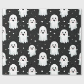 Schattigee Pastel Roze Halloween Ghost & Pumpkin Cadeaupapier (Vlak)