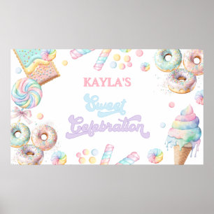 Schattigee Pastel Sweet Candyland Lollipop Girl Ve Poster
