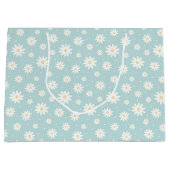 Schattigee Pastel Turquoise Flower Gift Bag Groot Cadeauzakje (Voorkant)
