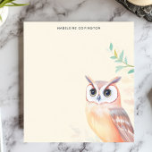 Schattigee Pastel Uil Minimalist Personalised Name Notitieblok