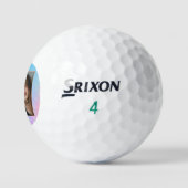 Schattigee pastel vaporwave stripe foto rand golfballen (Logo)