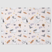 Schattigee Pastel White Boo Ghost Halloween Tissuepapier (Voorkant)