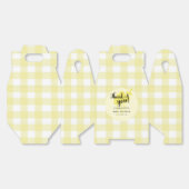 Schattigee Pastel Yellow Gingham Baby Meisje Douch Bedankdoosjes (Ongevouwen)