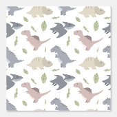 Schattigee pasteldinosaurus genderneutraal Baby kw Behang (Voorkant)