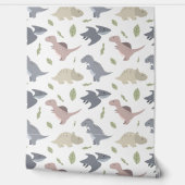 Schattigee pasteldinosaurus genderneutraal Baby kw Behang (Afrollen)