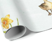 Schattigee pasteleenden en narcissen cadeaupapier (Rol Hoek)