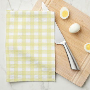 Schattigee pastelgele gingham theedoek