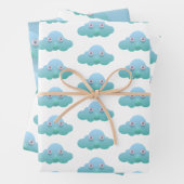 Schattigee pastelkleur bewolkt ontwerp inpakpapier vel (In situ)