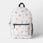 Schattigee pastelpootafdruk bedrukte rugzak (Voorkant)