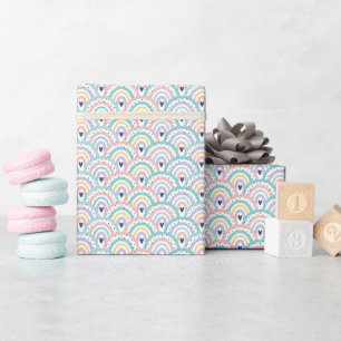 Schattigee Pastelregenboog Patroon Wrapping Paper Cadeaupapier