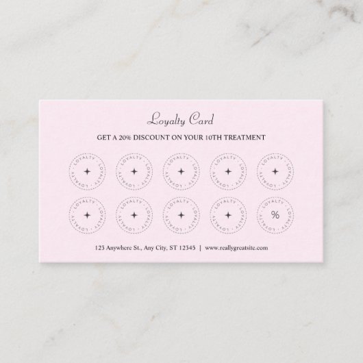 Schattigee Pastelroze QR Code Loyalty Kaart (Voorkant)