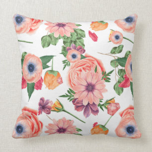 Schattigee pasteltinten Bloemen Kussen
