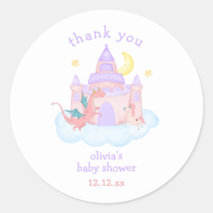 Schattigee Pasterl Sprookjesdraak Eenhoorn Baby sh Ronde Sticker