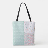 Schattigee Patchwork Liefde Harten Rainbows Canvas Draagtas (Achterkant)