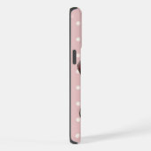 Schattigee Patchwork Puppy | Gepersonaliseerde roz iPhone Hoesje (Rechterkant)