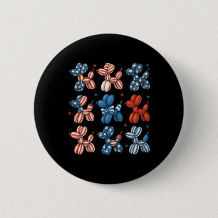 Schattigee Patriottische Ballonhond 4 juli Amerika Ronde Button 5,7 Cm