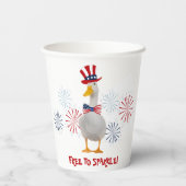 Schattigee patriottische eend papieren bekers (Achterkant)