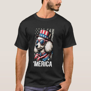 Schattigee Patriottische Poedel Hond Retro 4th of T-shirt