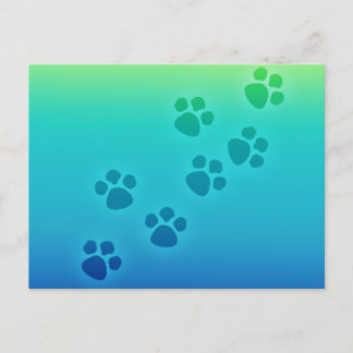 Schattigee Paw Print Dierlijke Tracks Briefkaart