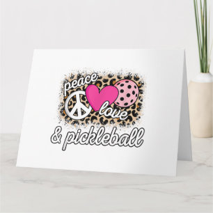 Schattigee Peace Love Pickleball speler Funny Pick Kaart