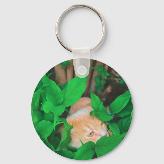 Schattigee Peeking Cat fotoprint Sleutelhanger (Voorkant)