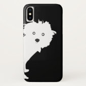 Schattigee Peeking Pup op zwart Case-Mate iPhone Case (Achterkant)