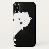 Schattigee Peeking Pup op zwart