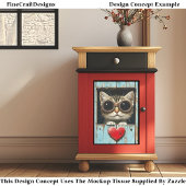Schattigee Peeking Steampunk Tabby Kitten AP6 Deco Tissuepapier