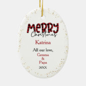 Schattigee Pekingese Hond Kerstmis Holly Keramisch Ornament (Achterkant)