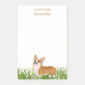 Schattigee Pembroke Corgi Dog Monogram Naam Post-it® Notes (Voorkant)