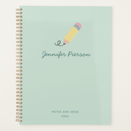 Schattigee Pen School Custom Handschrift Naam Planner (Voorkant)