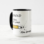 Schattigee Pencil Magic Wand Sparkle Custom Name T Mok (Voorkant links)