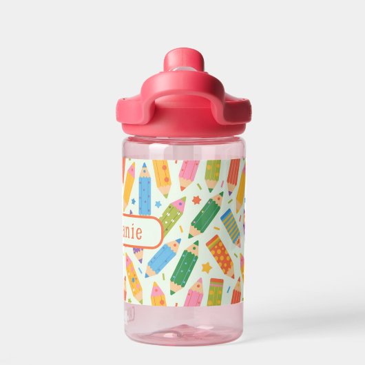 Schattigee Pencil Print Waterfles (Achterkant)