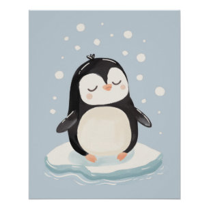 Schattigee Pengin Print, Kwekerij Wall Art, Kinder Perfect Poster