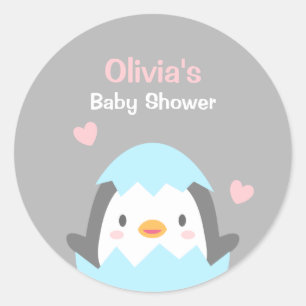 Schattigee Penguin Baby shower Decoratie Stickers