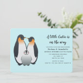 Schattigee Penguin Baby shower Uitnodiging (Staand voorkant)