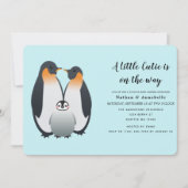 Schattigee Penguin Baby shower Uitnodiging (Voorkant)