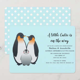 Schattigee Penguin Baby shower Uitnodiging