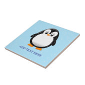 Schattigee Penguin Cartoon Custom Blue Tegeltje (Zijkant)