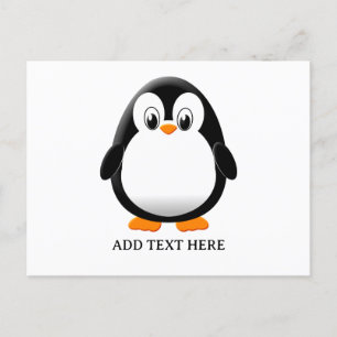 Schattigee Penguin Cartoon Custom Briefkaart