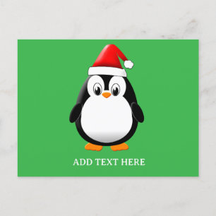 Schattigee Penguin Cartoon Custom Christmas Briefkaart